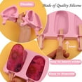 thumbnail image 3 of Holzlrgus Popsicle Silicone Molds Set, 2 PCS Ice Cream Molds with 50 Wooden Sticks for Cake Pop, Ice Pop, Cakesicles (Standard Size/Pink), 3 of 6