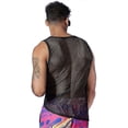 thumbnail image 3 of Men's Mesh Fishnet See Through Shirt Short Sleeve Muscle Undershirts Tee Tops Zekai, 3 of 4