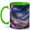 Green, variant on Cosmic Galaxy Clouds 11oz Ceramic Mug, Spiral Nebula Coffee Cup