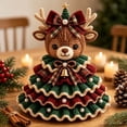 thumbnail image 6 of Crochet Christmas Tree Kit DIY Holiday Craft Set, with Knitted Cotton Yarn for Tabletop Shelf Mantel Festive Home Decor Gift, Christmas Gifts for Family and Friends(Elk), 6 of 8
