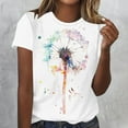 thumbnail image 1 of Fiudx Tops para Mujer Blusa de Manga Corta con Estampado de Moda para Mujer, Camiseta con Cuello Redondo, Tops Informales, 1 of 4