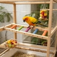 thumbnail image 4 of Wood Bird Ladder for Parrots and Small Birds, Natural Wood Climbing Ramp with Rope Steps and Hanging Toys, Cage Accessories for Exercise, Play and Chewing, 4 of 6