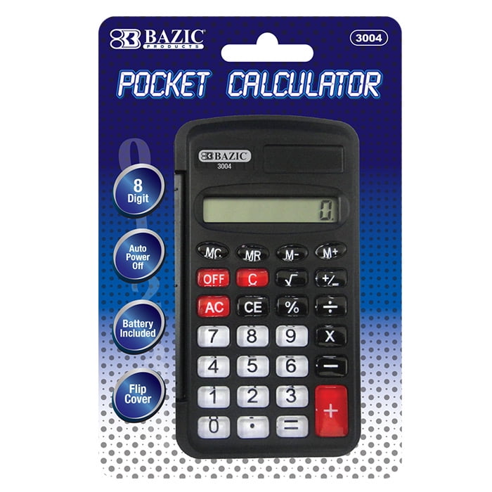 BAZIC 8Digit Pocket Size Calculator w/ Flip Cover