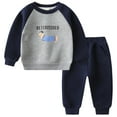 thumbnail image 1 of WEIYLL Boys Outfits Sets Hoodie Cartoon Sleeve Pullover With Pants Two Piece Spring Fall Winter Navy Suits 5-6 Years, 1 of 9