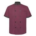 thumbnail image 7 of Toptie Short Sleeve Chef Coat Jacket Red Lightweight Button Chef Uniform, 7 of 7