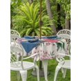 thumbnail image 2 of Easter Bunny Roses Outdoor Tablecloth - 54 Inch Round Dining Table Cover, Pink Floral Spring Linen Waterproof Outdoor Table Cloth with Umbrella Hole & Zipper for Picnic/Patio/Party, 2 of 7