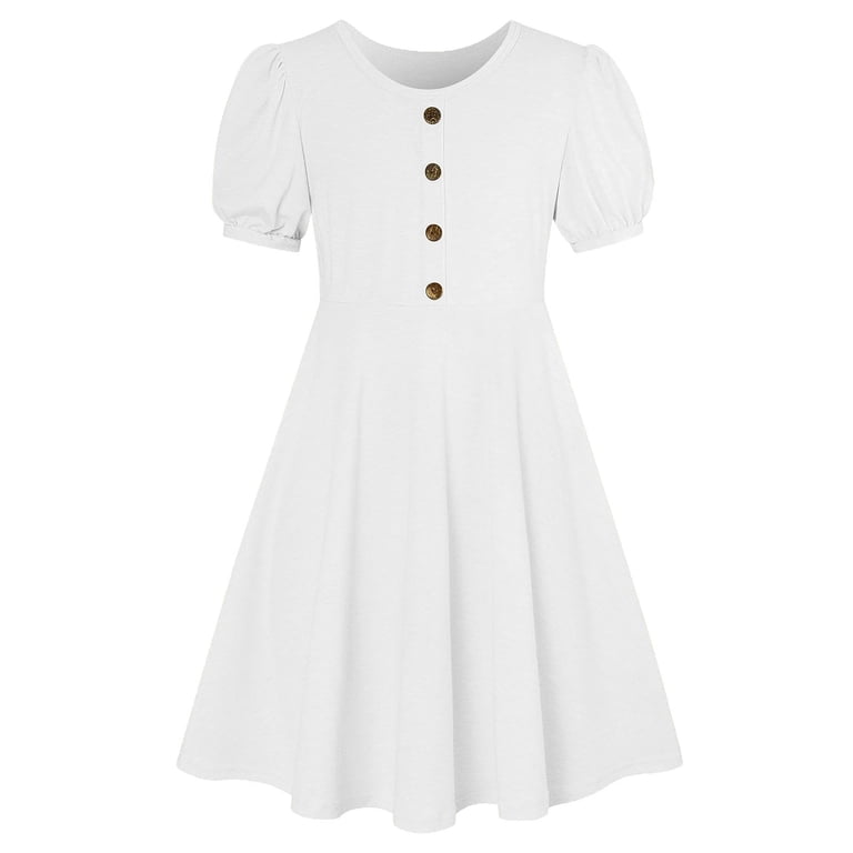 white christmas dresses Girls Ribbed Mini Modest Dresses main image 0