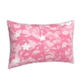 thumbnail image 4 of ZNDUO Rectangular Plush Cushion Cover, Pink Spring Pattern Pattern Non-Pilling Hidden Zip Bedroom Sofa Pillowcases, 16"x24", 4 of 8