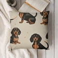 thumbnail image 3 of SHANXI Square Throw Pillow Covers Lovely Black Dachshunds Pillow Cases Decorative for Home Bedroom Sofa Cartoon Animal Dog Puppy Watercolor Painting Pillowcases Standard Size 18x18in, 3 of 5