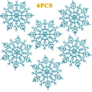 Newhomestyle 36pcs Christmas White Snowflake Ornaments Plastic Glitter Snow  Flakes Ornaments for Winter Christmas Tree Decorations Size Varies Craft  Snowflakes 