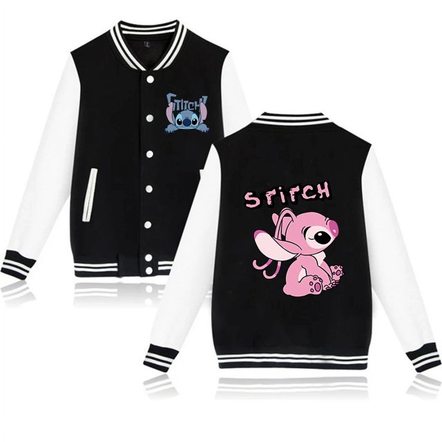 Sudadera con capucha de Disney Stitch de los 90 para hombre y mujer, sudadera de béisbol, chaquetas Harajuku para niños y niñas, ropa de calle, abrigos universitarios Y2k