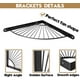 thumbnail image 2 of Paquete de 2 soportes para estantes dorados, soporte para estante flotante de metal resistente montado en la pared con tornillos para cocina, baño (negro) 8", 2 of 5