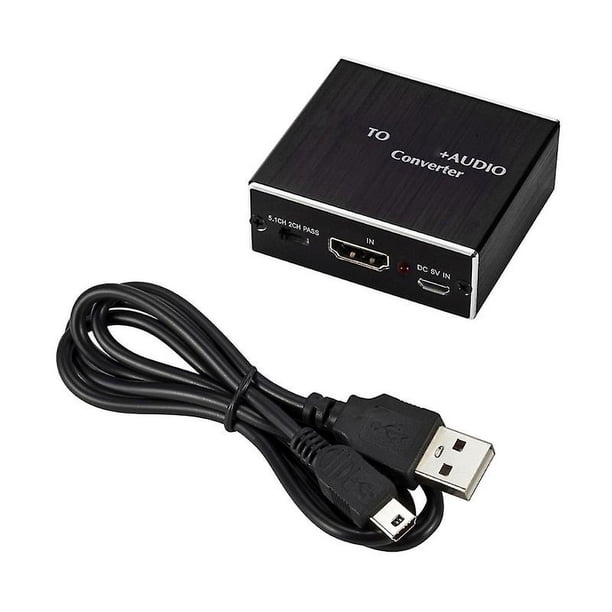 110V Red Cable extractor de audio portátil compatible con HDMI