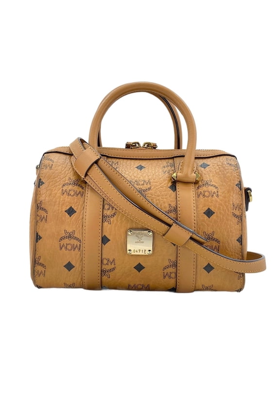 Pre-Owned MCM Visetos Monogram 2-Way Handbag, Brown