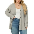 thumbnail image 2 of NISVIYA Plus Size Sweaters for Women Trendy Long Sleeve Cardigan Tops Button Down Coats Oversized Open Front Tunics, 2 of 6