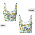 thumbnail image 5 of Fotbe Summer Leopard Pattern Womens' Sports Bra Longline Wirefree Padded with Medium Support Sports Moisture-Wicking Workou Vest,Tank Top-, 5 of 7