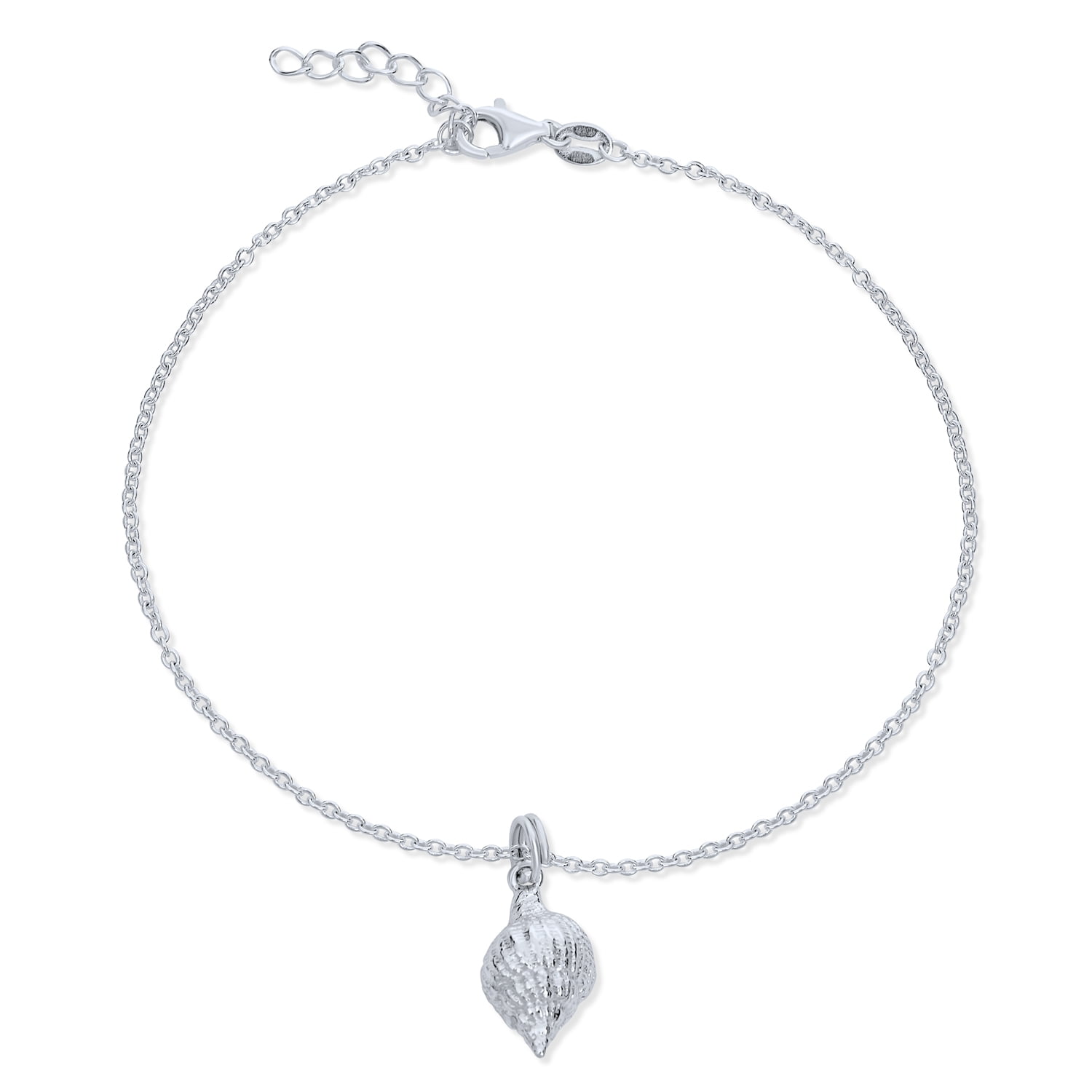 Conch Sea Stardust Dangle Charm Anklet Ankle Bracelet Sterling Silver