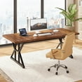 thumbnail image 2 of Tribesigns 70.9-Inch Executive Office Desk, Large Computer Work Desk for Home Office (Brown & Black), 2 of 5