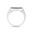 thumbnail image 5 of AFFY Black Natural Diamond Accent Dad Band Ring 14K White Gold over Silver-4, 5 of 8