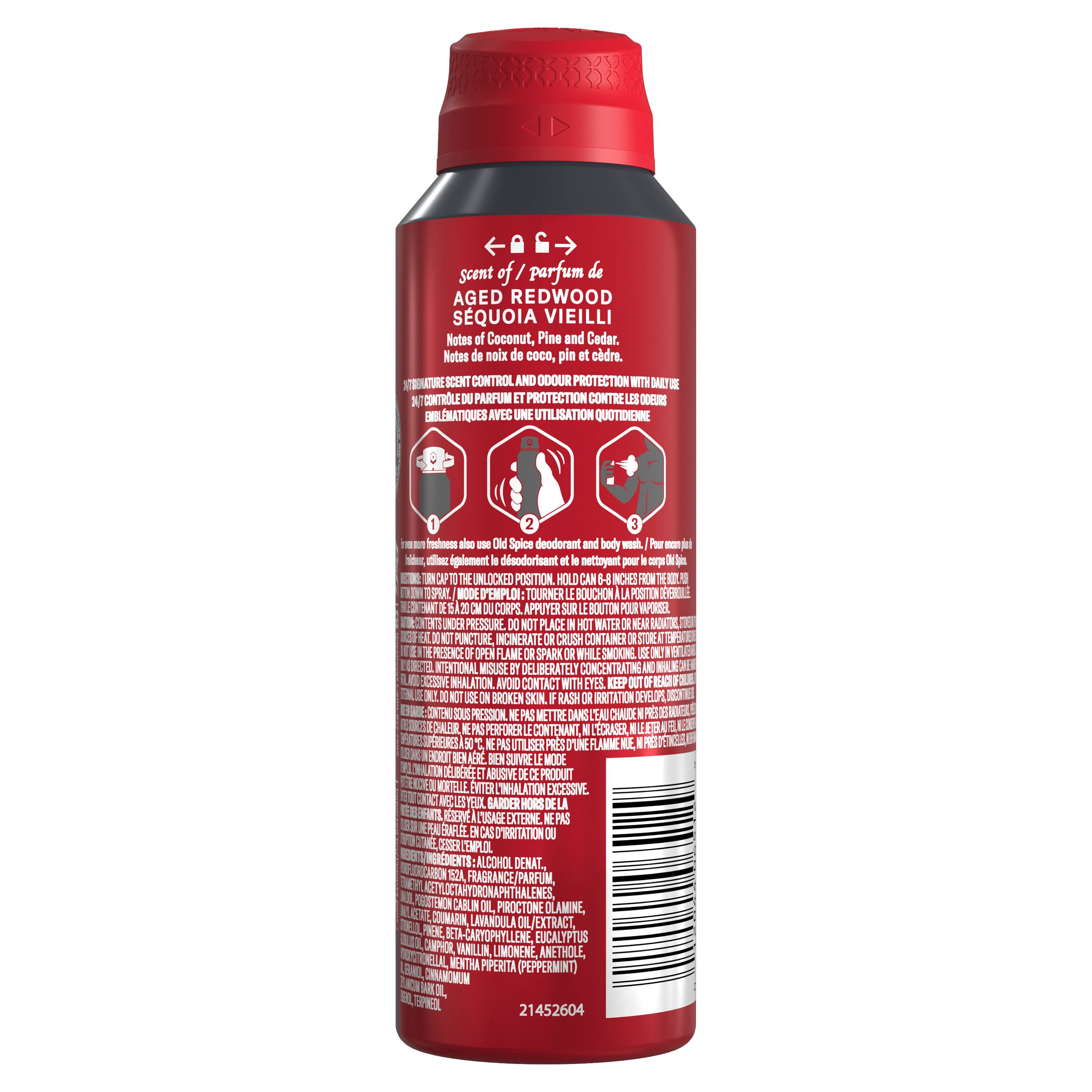 Old Spice Red Collection Body Spray for Men, Legacy Scent, Refreshing Fragrance, All-Day Odor Protection, Long-Lasting Freshness