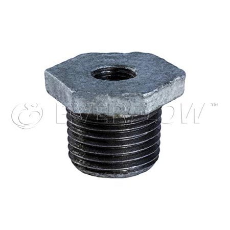 Everflow Fournitures GMBU0340 Raccord de Bague en Fer Noir Malléable 3/4 Pouces x 1/8 Pouces avec Tête Hexagonale