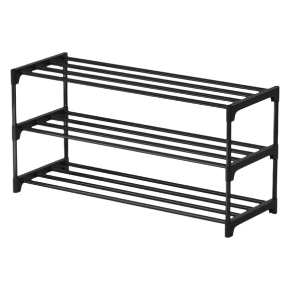 3-Tier Metal Shoe Rack Storage Organizer, Sturdy Shoe Shelf for Bedroom Closet, Entryway, Dorm Room & Home Space-Saving Storage