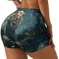 thumbnail image 1 of Balery Starry Sky Meditating Lion Pantalones cortos de entrenamiento estampados para mujer, sin costuras, ajustados, para gimnasio, yoga, correr, deportes, ejercicio activo, fitness.-XX-Large, 1 of 8