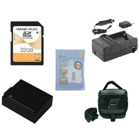 Panasonic Lumix FZ200 Digital Camera Accessory Kit includes: SDDMWBLC12 Battery, SDM-1537 Charger, SDC-27 Case, ZELCKSG Care & Cleaning, SD32GB Memory