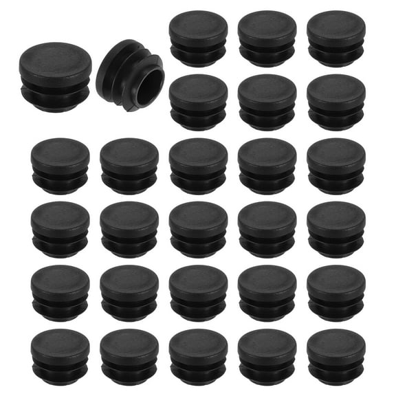 28 Pack Round Plastic Plug, Black Tubing End Cap Plugs, 19mm(0.75 Inch) Furniture Leg Pipe Insert, Glide Protection for Chair, Sofa, Table, Shelf