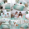 thumbnail image 5 of 3 Piece Turquoise Ombre Duvet Cover Set Queen Size, Microfiber Comforter/Quilt Cover with Corner Ties and 2 Pillowcases, Modern Gradient Abstract Art All Season Soft Bedding with Zipper Closure, 5 of 8