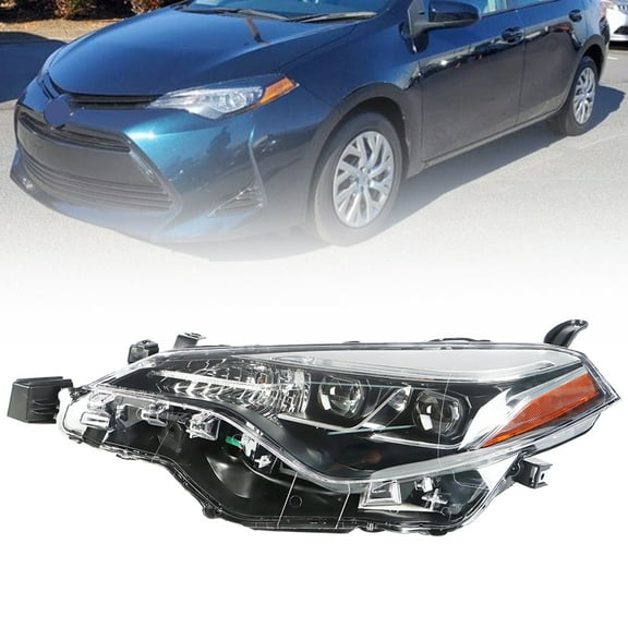 Headlights Headlamp Replacement for 2017 2018 2019 Toyota Corolla SE XSE Sedan Headlight Lamps Assembly Left Driver Side