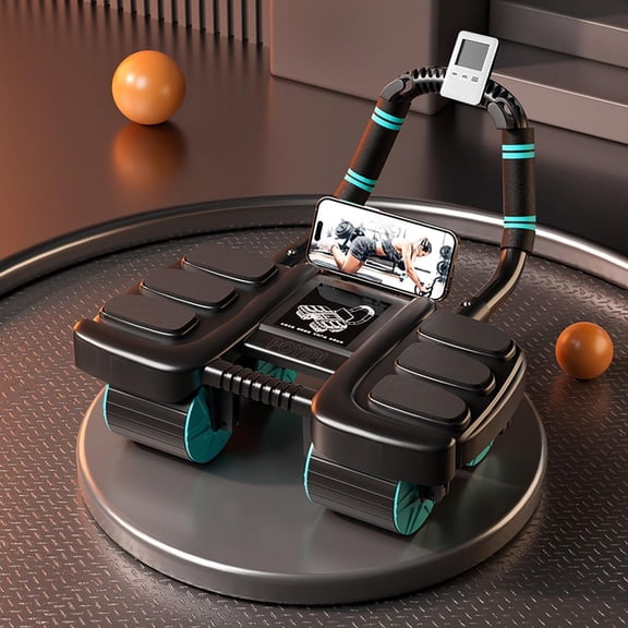 2025 Ab Wheel Roller with Elbow Support - Automatic Rebound Wheel Roller, The Upgraded Four-wheel Wheel Core Workout Equipment Gym Abs Machine