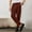 Brown, variant on Men’s Front-Pleat Wide Drape Suit Pants with High-Waist Belt Fly & Raised Crease Panels for Office Casual Outings Black S