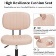 thumbnail image 3 of edx Adjustable Height Armless Office Desk Chair with Wheels, PU Leather Mid Back 360°Swivel Small Computer Chair, Modern Task Chair for Home Office Reading Meeting Room, Pink, 3 of 8