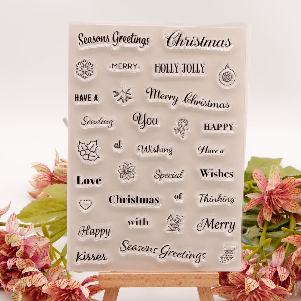 Ouginx Clear Stamps, Christmas Rubber Stamp for Scrapbooking and