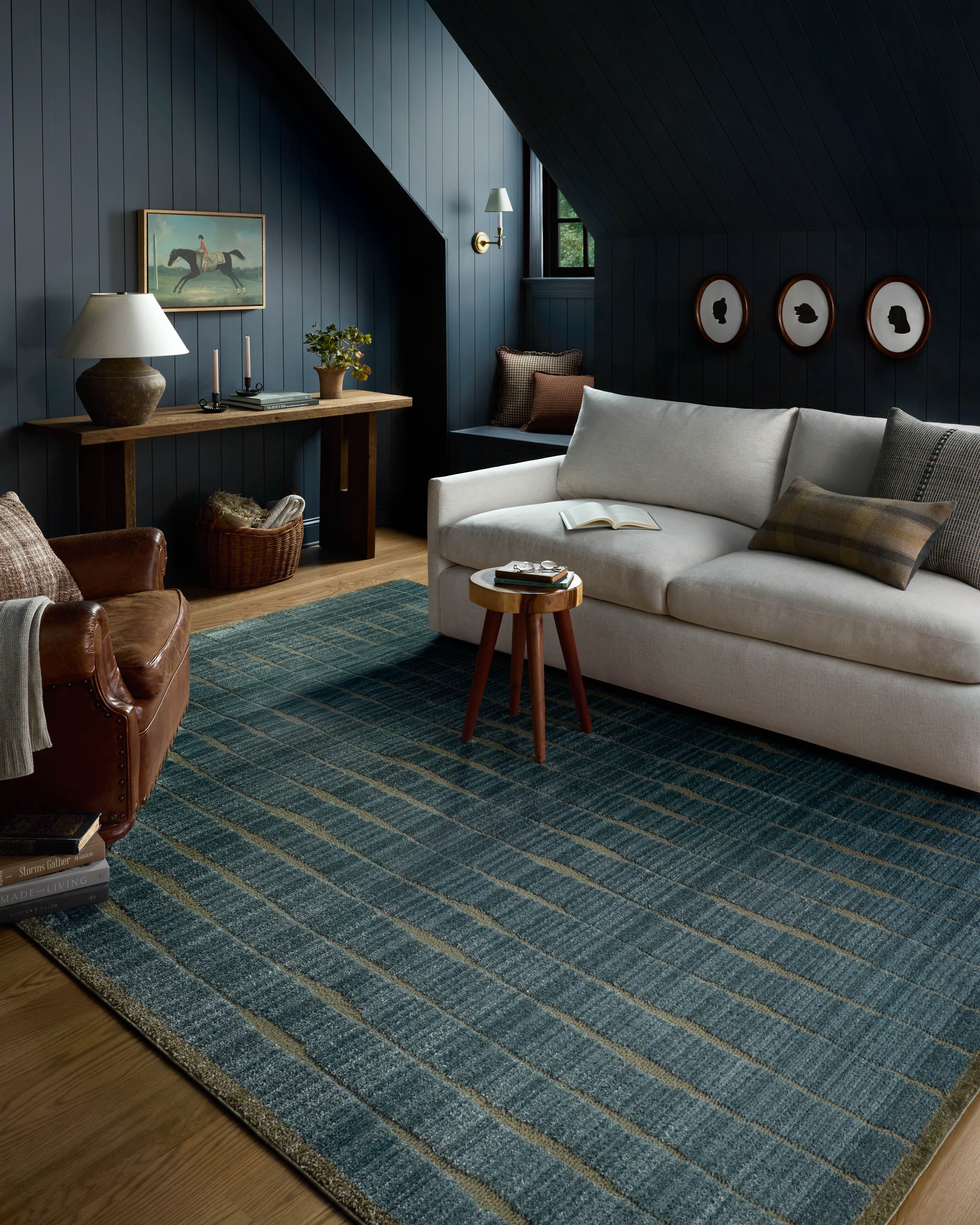 Chris Loves Julia x Loloi Calvin Ocean / Olive 18" x 18" Sample Rug