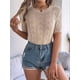 thumbnail image 4 of Blusa de Punto Acanalado con Cuello en V y Corta para Mujer Caqui M, 4 of 10