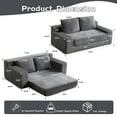 thumbnail image 2 of SEENYOO 71.65" Lounge Sofa, Living Room Sofas; Loveseat Sofa Bed, Deep Seat Reversible Cushion, Modern Small Corduroy Couch with Pillows, No Assembly, Gray, 2 of 16