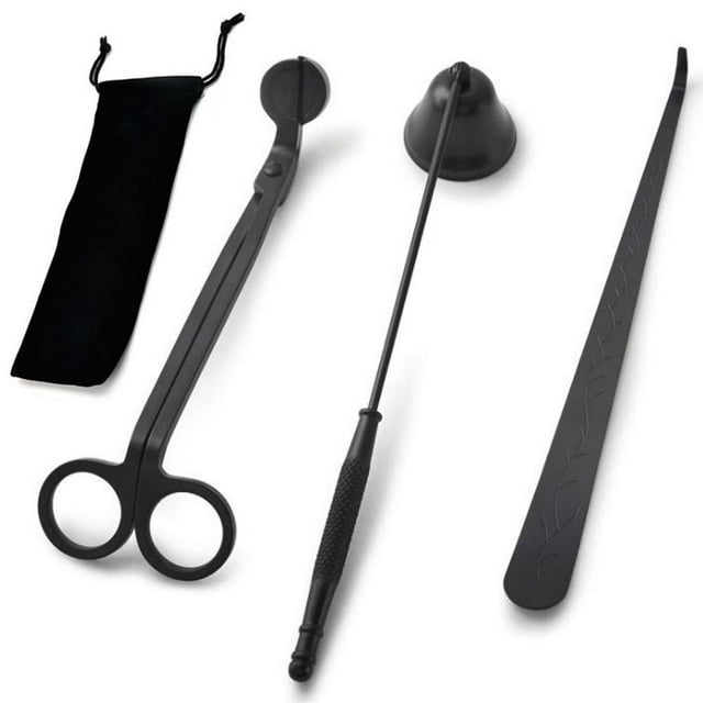 Candle Accessory Set Multifunctional Stainless Steel Candle Care Tools Kit Candle Snuffer Wick Trimmer and Dipper with Velvet