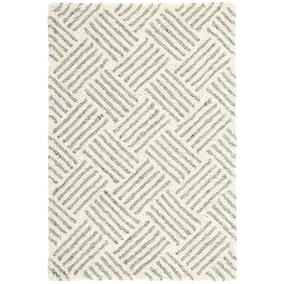 Dash & Albert Layers Hand Hooked Wool Rug, 2' x 3', Grey