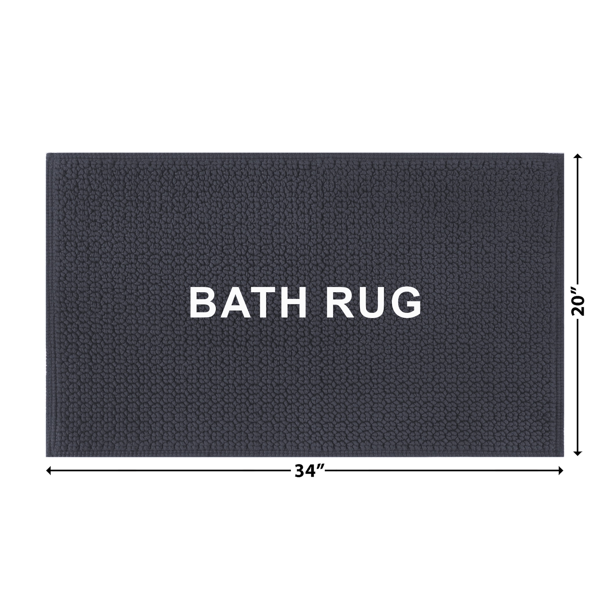 Better Homes & Gardens Signature Soft Bath Mat, Grey Shadow, 20 in x 34 in, Cotton Looped