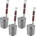 thumbnail image 1 of 4 Pcs Pasta Cooker Stainless Steel Pasta Basket With Wood Handle Kitchen Mesh Spider Pasta Strainer Skimmer Food Dumpling Noodle Strainer Blanching Ba, 1 of 5