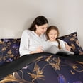 thumbnail image 5 of Feelyou Fashion Gold Leaf Bedding Comforter Set, Mystic Romantic Butterfly Twin Comforter Sets, Retro Flower Reversible Bedding Set, Microfiber Bedroom Decor, 2pcs, 5 of 8