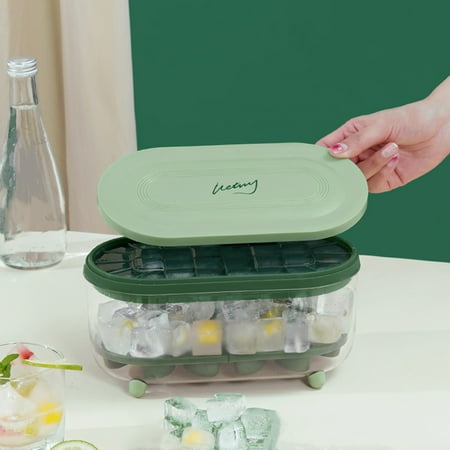 

Big holiday Deals! Dqueduo Ice Tray Silicone Ice Box Frozen Ice Cubes Household Ice Maker Refrigerator Freezer Ice Cubes Box Gifts for Family on Clearance
