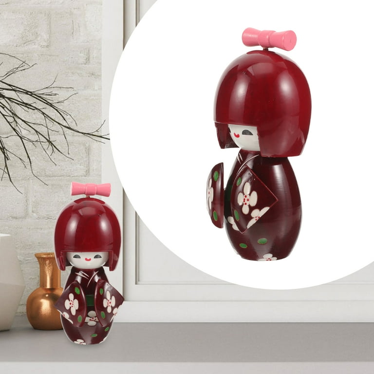 Japanese Kokeshi Doll Geisha Kabuki Figurine for Home Decor