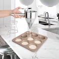thumbnail image 3 of Dispensador de masa para panqueques de acero inoxidable, dispensador de embudo con soporte, herramienta para hornear para pasteles, panqueques, cupcakes y productos horneados, 3 of 6