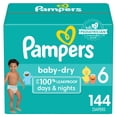 thumbnail image 1 of Pañales Pampers Baby Dry, tamaño 6, suministro para un mes (144 unidades), 1 of 8