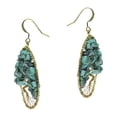 thumbnail image 7 of AeraVida Handmade Minimalist Tree of Life Faith Symbol in Brass Dangle Earrings, 40x60mm, 7 of 7