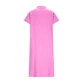 thumbnail image 5 of Women'S Casual Dress Casual Loose Fit Short Sleeve Shirt Dress With Lapel Collar Comfortable Solid Color Tunic For Daily Wear Dresses Pink 3XL, 5 of 5