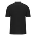 thumbnail image 5 of WREESH Men's Casual High Neck Solid Color Short Sleeve T-Shirt for Summer Pullover Tops Black, 5 of 6